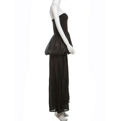 Ruched solid backless tube mini dress