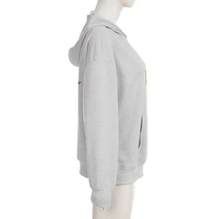 Hoodie long sleeve five-pointed star leopard print top