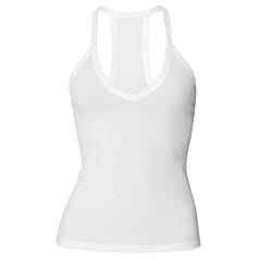 V neck ribbed sleeveless solid tank top