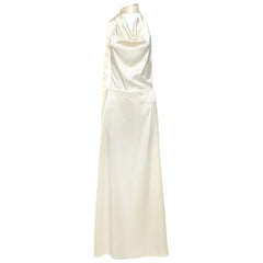 Halter cowl neck ruched backless maxi skirt set