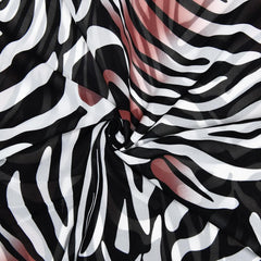 Long sleeve zebra print mesh see through patchwork maxi dress