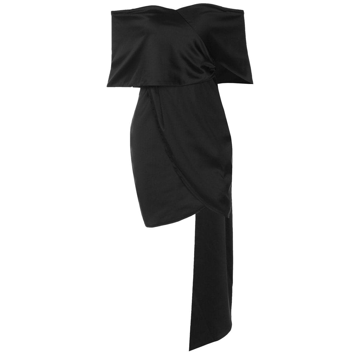 Off shoulder solid zip-up mini dress