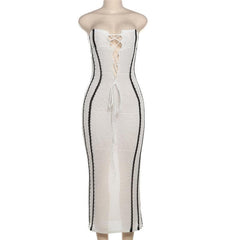 Knitted cross front tube maxi dress-final-sale