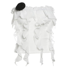 Rose applique ruffle ruched tube top-final-sale