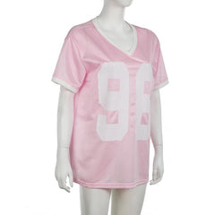 Short sleeve stitch textured â€?6â€?v neck top