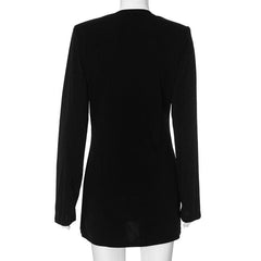 V neck long sleeve beaded mini dress