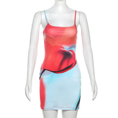 U neck contrast cami mini dress
