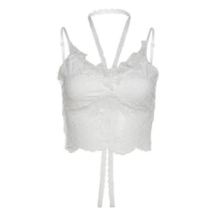 Halter v neck lace cami top