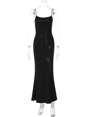 U neck polka dot cami maxi dress