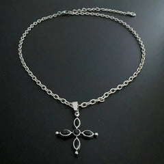 Heart cross beaded 2 pcs necklace
