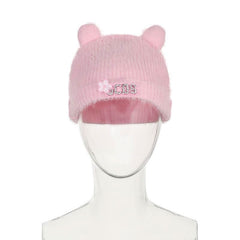 Fluffy beaded star applique hat