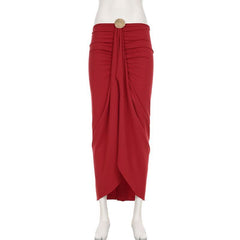 Ruched roundness applique solid mini skirt