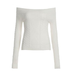 Off shoulder long sleeve sweater top