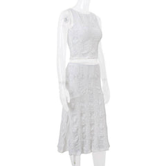 Crewneck sleeveless maxi skirt set