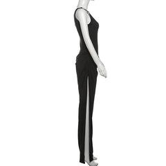 One shoulder hollow out high slit irregular cut out maxi dress
