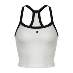 U neck "R" embroidery cami top