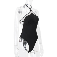 Halter backless sweetheart pattern bodysuit