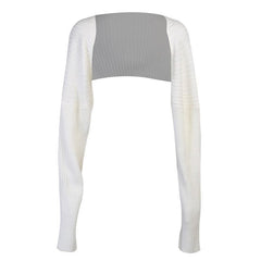Knitted long sleeve cropped top