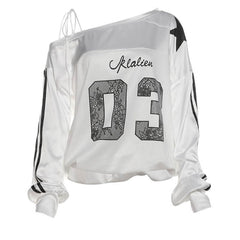 Irregular long sleeve self tie print contrast top