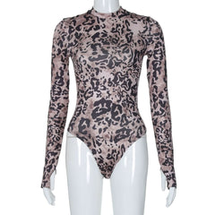 Leopard print crewneck long sleeve 2 piece mini skirt set