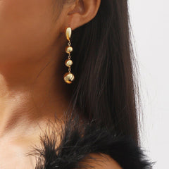 Faux pearl pendant stud earrings