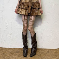Suspender hollow out fishnet tights