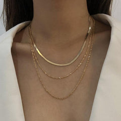 Layered snake chain necklace