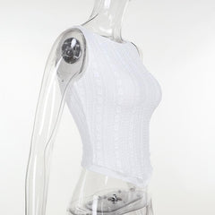 Crewneck textured ruffle solid tank top