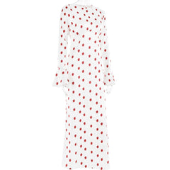 Long flared sleeve flower print zip-up maxi dress