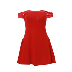 Off shoulder off shoulder zip-up mini dress