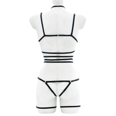 Halter solid o ring hollow out harness