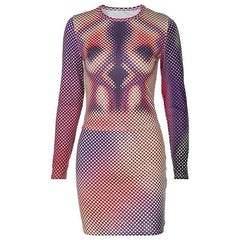 Crewneck long sleeve print skirt set - Final Sale