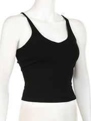 U neck backless o ring cross back top