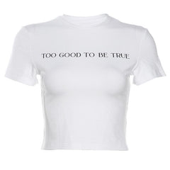 Short sleeve letter print solid top
