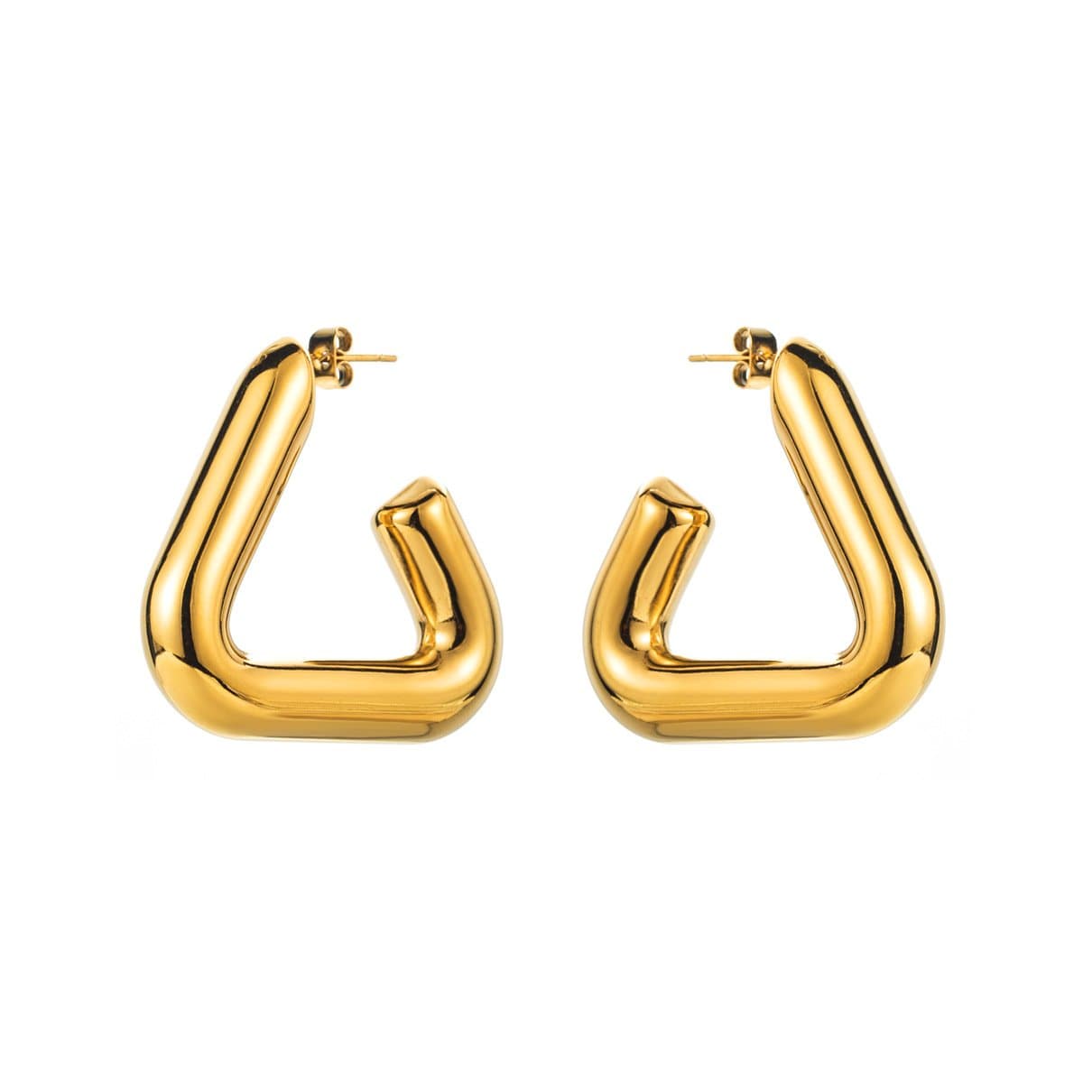 Triangular solid drop earrings