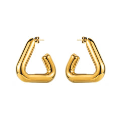 Triangular solid drop earrings