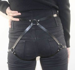PU leather o ring solid garter belt