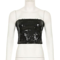 Glitter backless solid tube top
