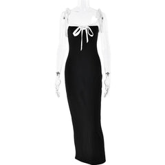 Backless self tie cami maxi dress