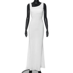 Sleeveless solid irregular maxi dress