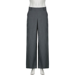 Zip-up wide leg medium rise pant