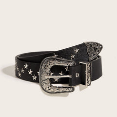 Star PU leather adjustable belt