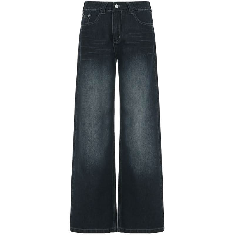 Button zip-up pocket contrast low rise jeans