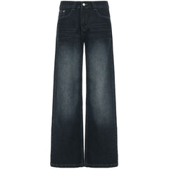 Button zip-up pocket contrast low rise jeans