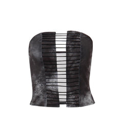 Tie dye hollow out tube crop cut out top