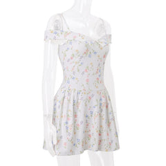Turnover collar off shoulder zip-up cami mini dress