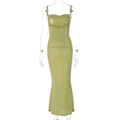 Sleeveless solid ruched self tie backless midi dress-final-sale