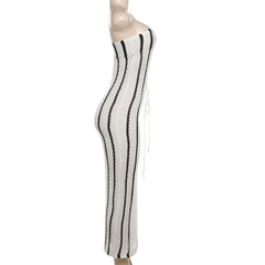 Knitted cross front tube maxi dress-final-sale