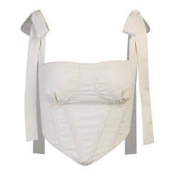 Self tie ribbed crop top