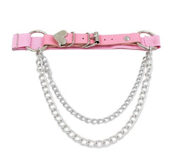 PU leather metal chain adjustable thigh band